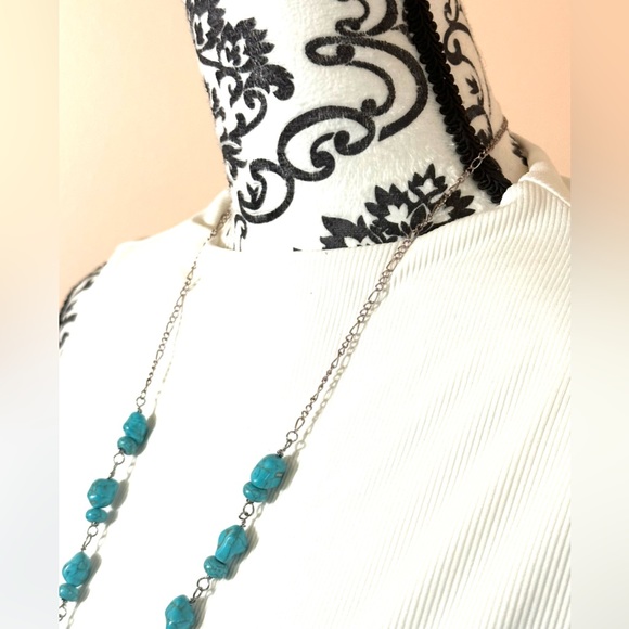 Vintage Turquoise & Silver Statement Necklace - Picture 6 of 7